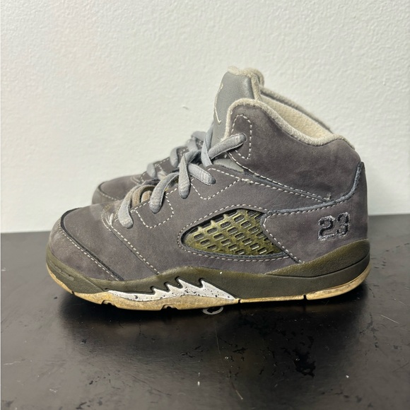Nike Air Jordan 5 Retro TD Wolf Grey/ Light Graphite Toddler Shoes Size 7C Rare - Picture 6 of 13